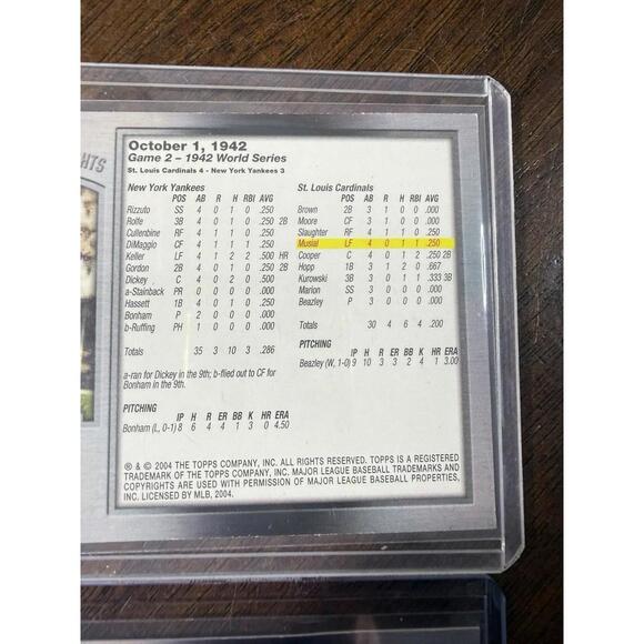 STAN MUSIAL 2003 Topps World Series Highlights St. Louis Cardinals #WSA-SM Error - Picture 4 of 7